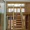 Oak open tread staircase and gallery with rounded newels and handrail (view1)